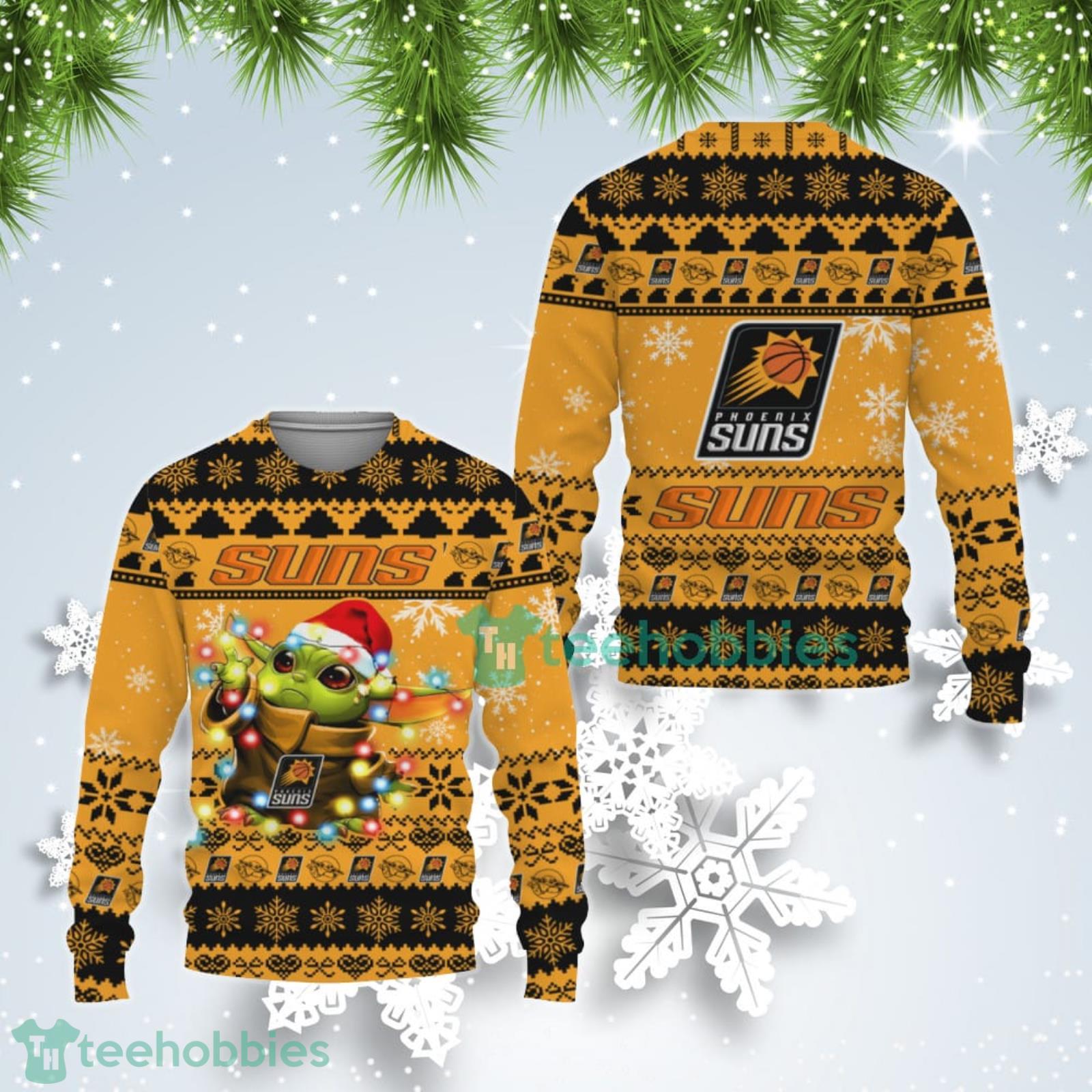 Phoenix Suns Cute Baby Yoda Star Wars Ugly Christmas Sweater Product Photo 1