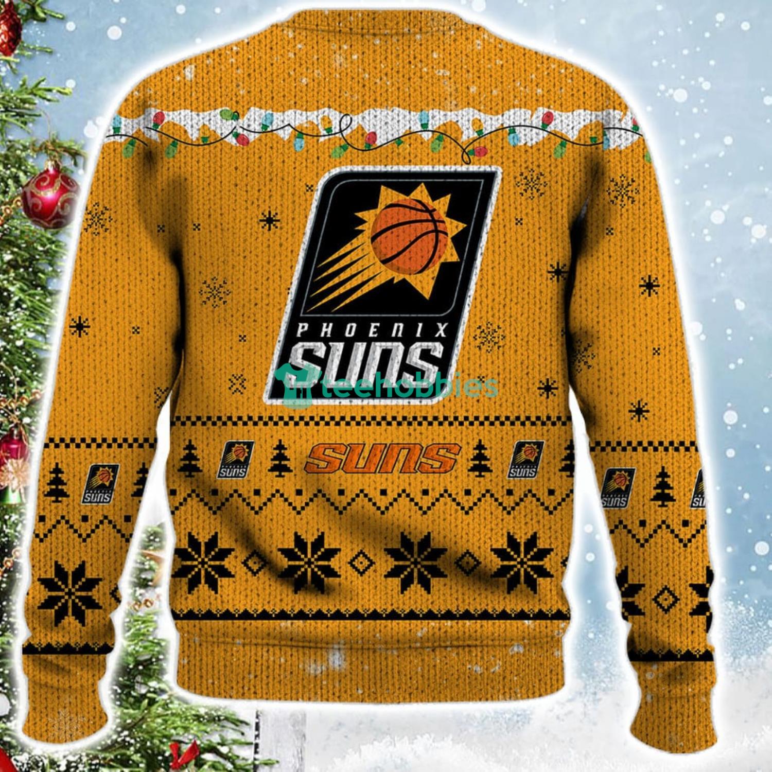 Phoenix Suns Snoopy Christmas Light Woodstock Snoopy Ugly Christmas Sweater Product Photo 3