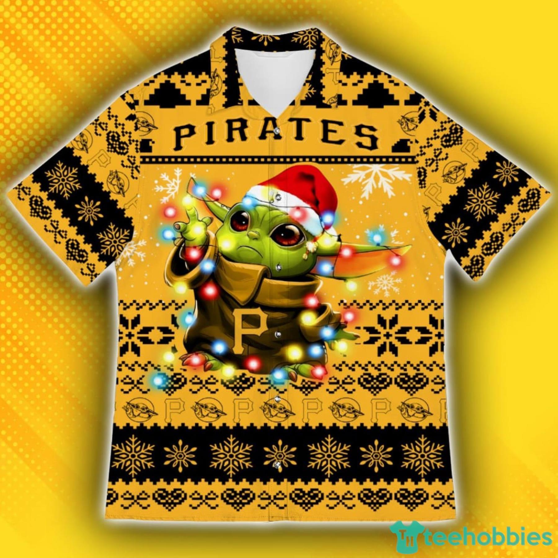 Pittsburgh Pirates Baby Yoda Star Wars American Ugly Christmas Sweater  Pattern Hawaiian Shirt