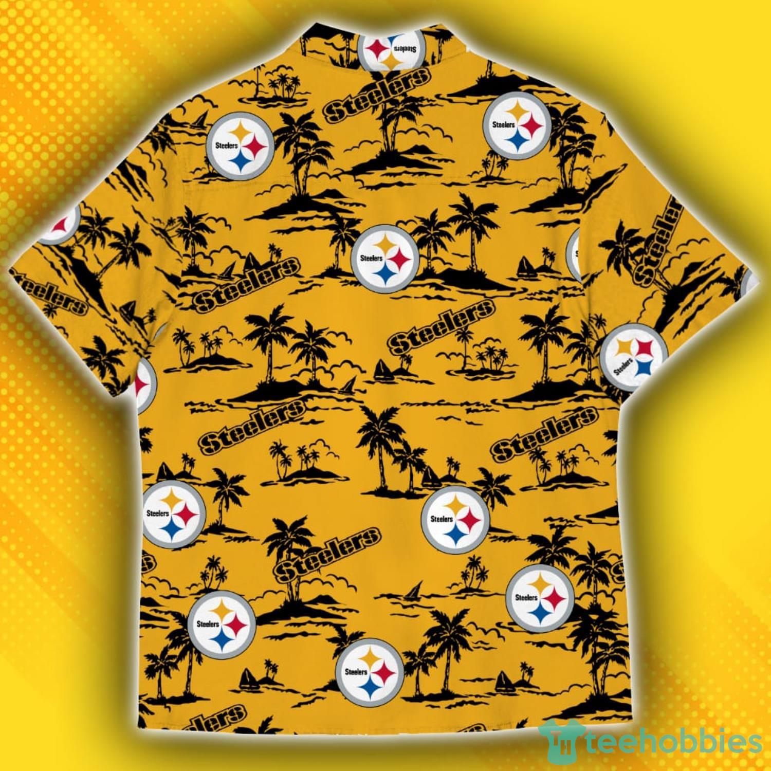 Pittsburgh Steelers Island Pattern Tree Hawaiian Shirt