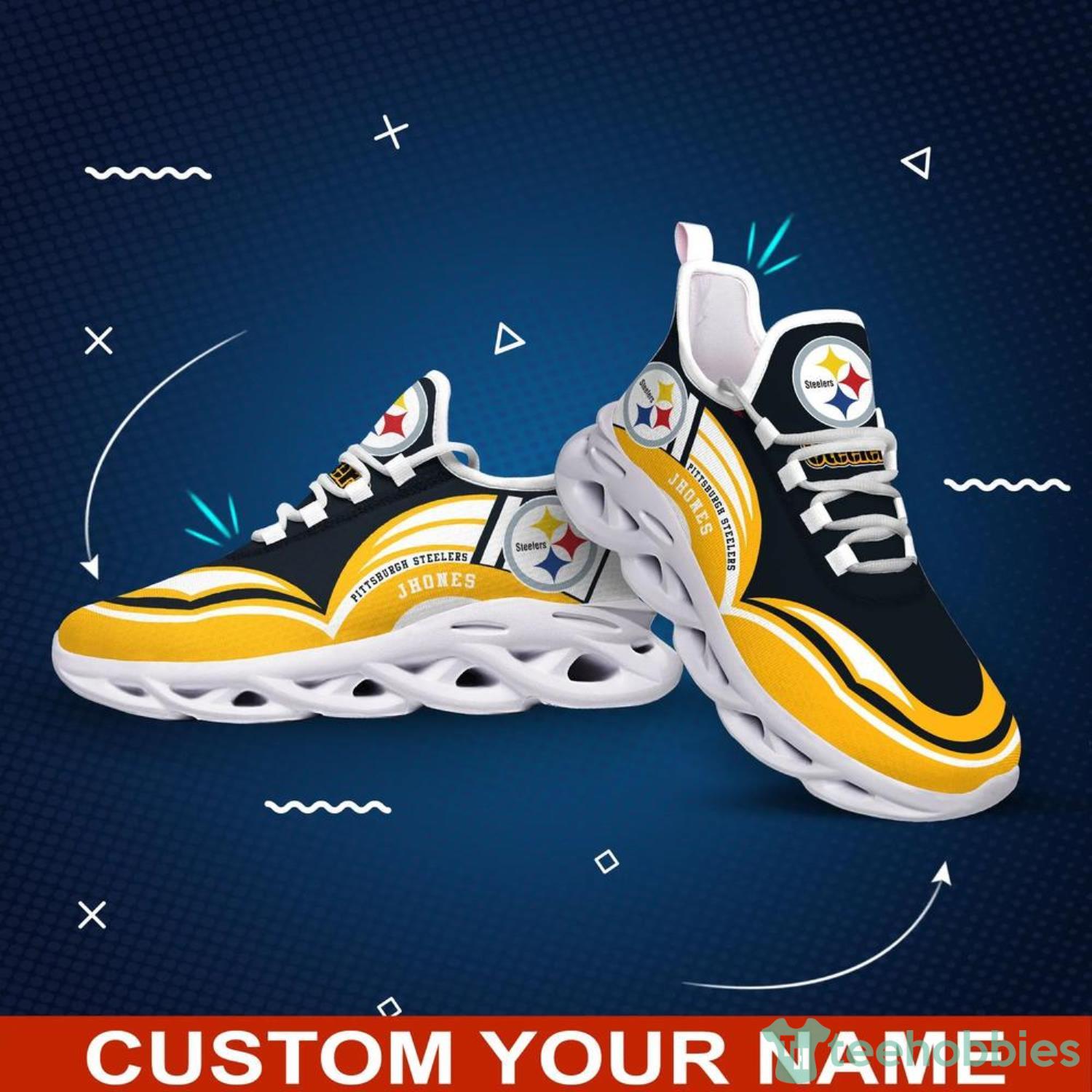 Pittsburgh Steelers Drip Logo NFL Max Soul Shoes Custom Name For