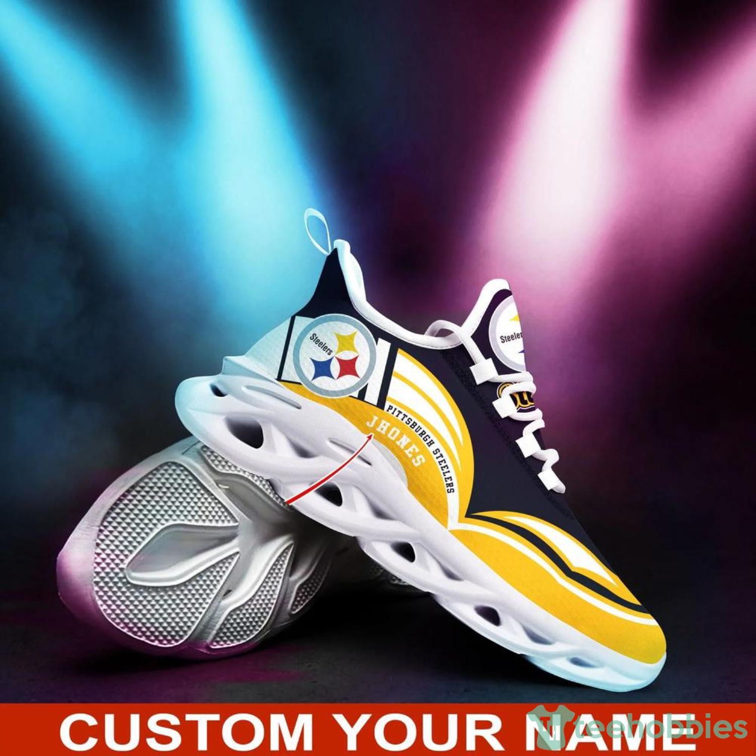 Pittsburgh Steelers NFL Autism Custom Name Max Soul Shoes Running