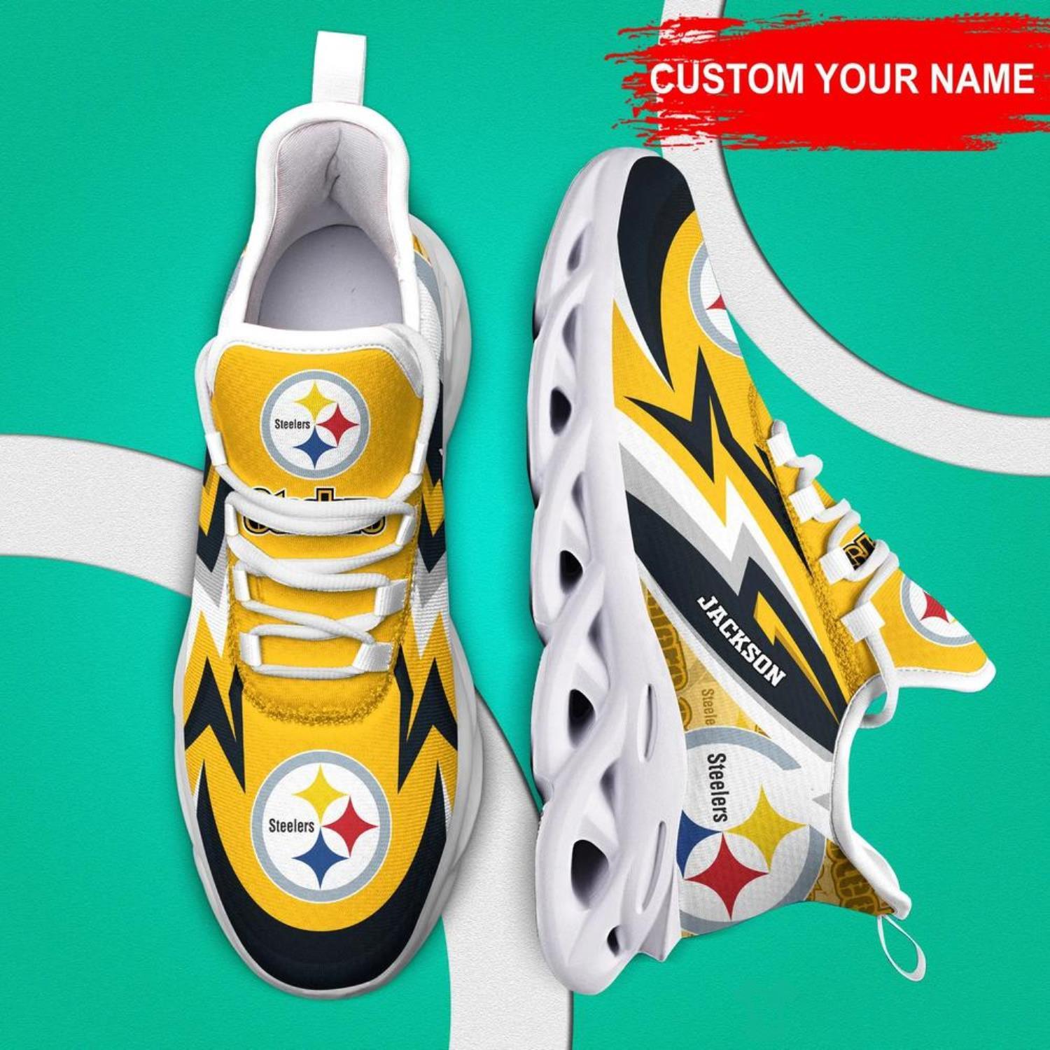 Custom Name Pittsburgh Steelers Sneakers Max Soul Shoes For