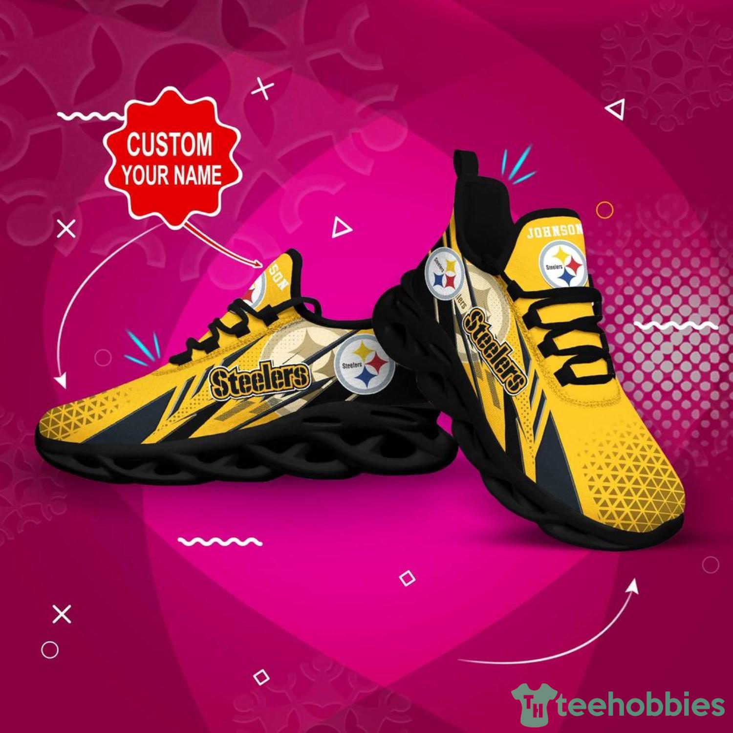 Pittsburgh Steelers Drip Logo NFL Max Soul Shoes Custom Name For Men And  Women Running Sneakers - Banantees