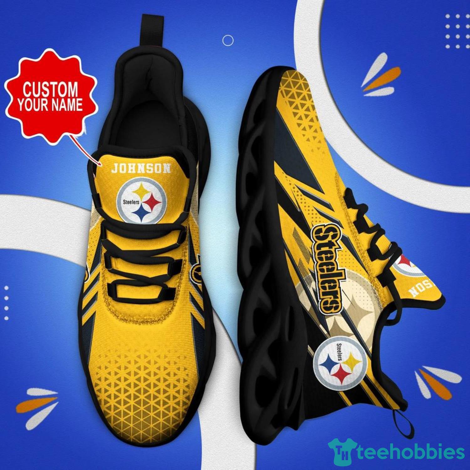 Custom Name NFL Pittsburgh Steelers Style Logo Caro Max Soul Shoes Gift For  Men Women - Freedomdesign