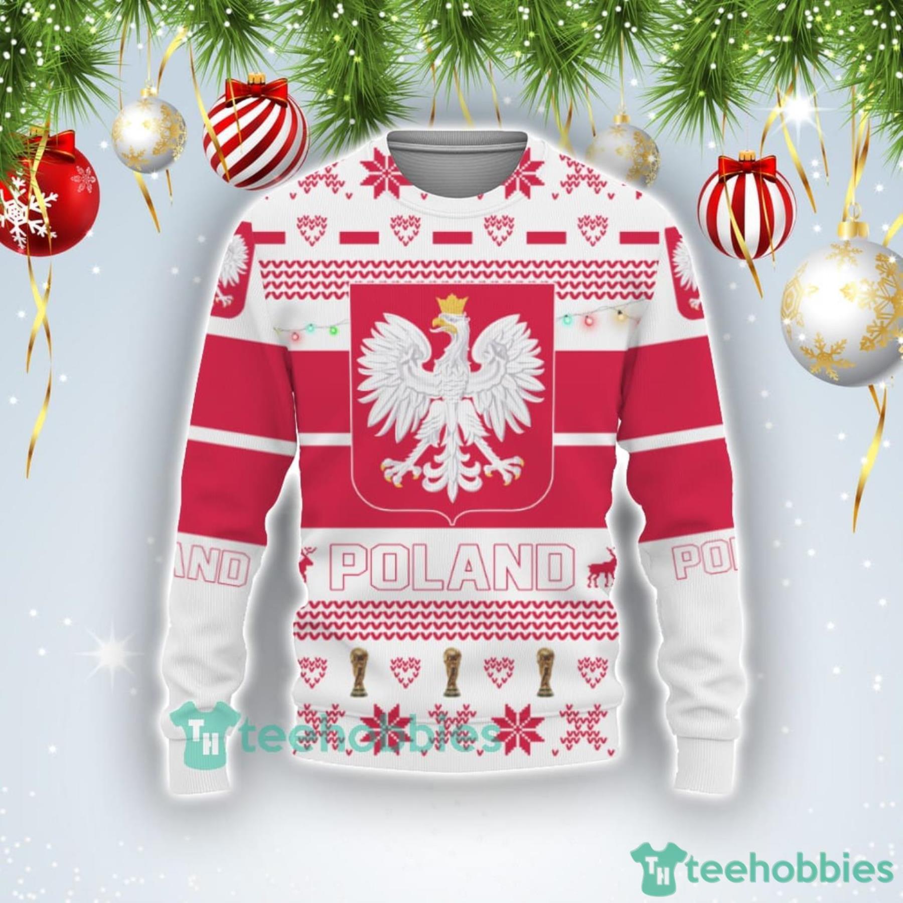 Poland National Team Qatar World Cup 2022 Merry Christmas Ugly Christmas Sweater Product Photo 1