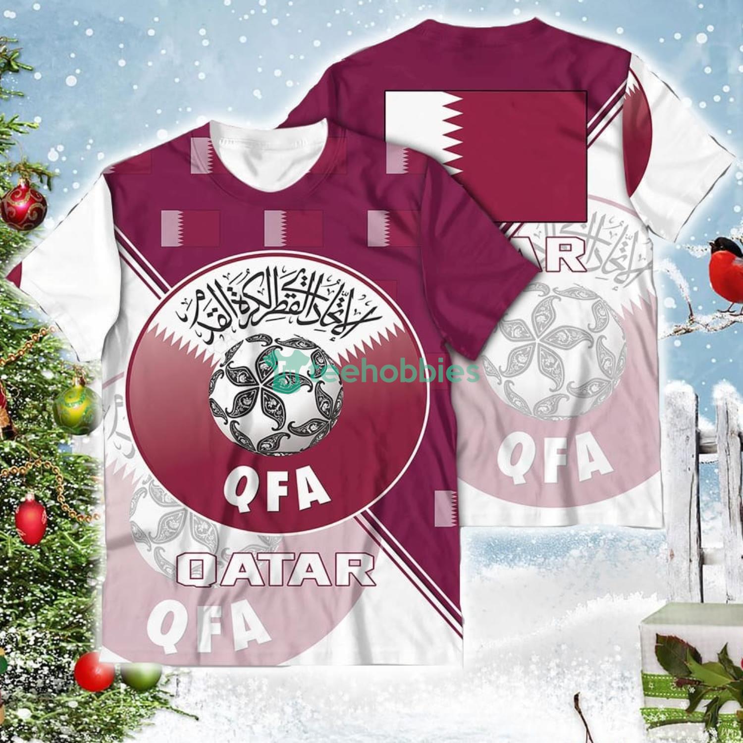 Qatar National Soccer Team Qatar World Cup 2022 Champions Soccer Team 3D All Over Printed Shirt Product Photo 4
