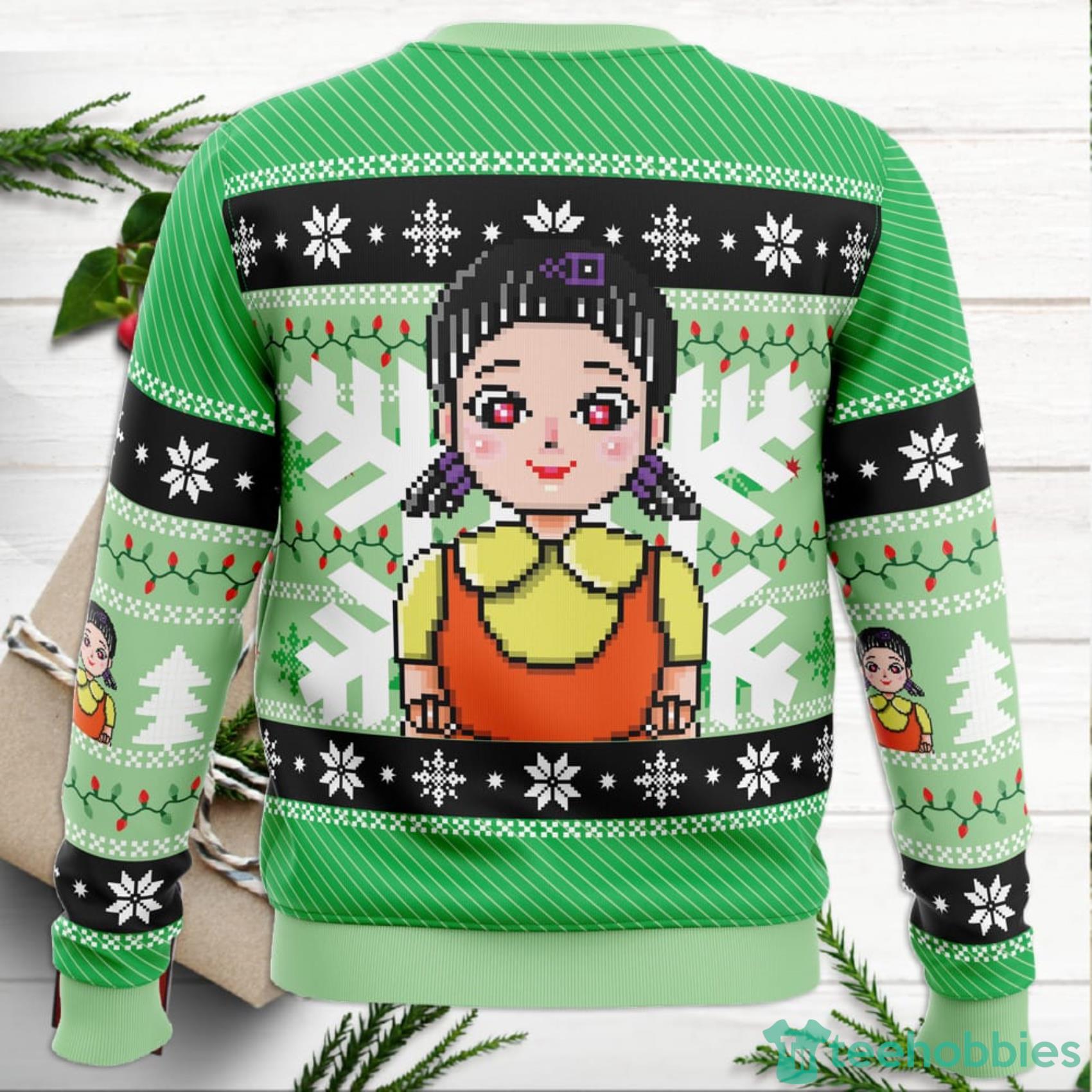 Red & Green Light Squid Game Ugly Christmas Sweater For Men And Women Product Photo 4 Red & Green Light Squid Game Ugly Christmas Sweater For Men And Women Product Photo 4