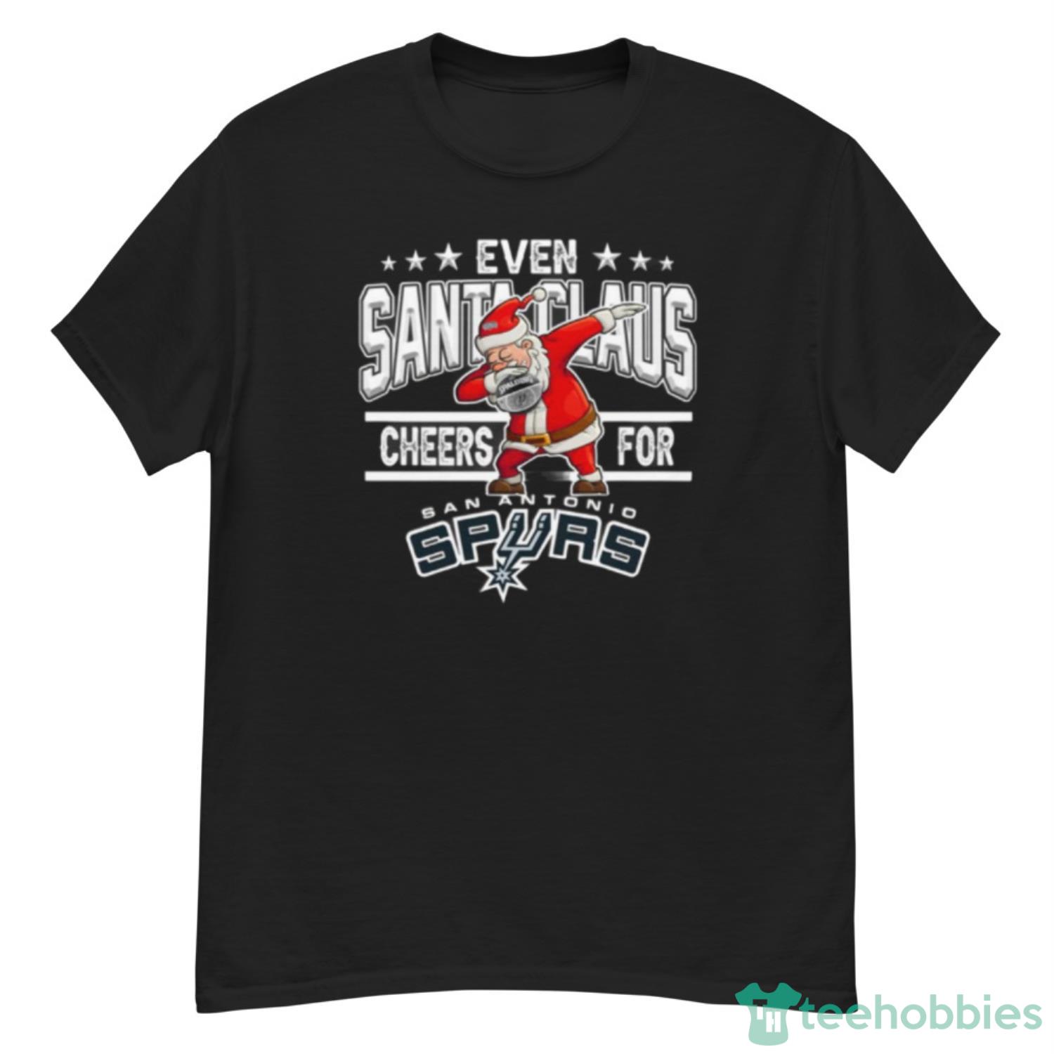 San Antonio Spurs Even Santa Claus Cheers For Christmas NBA Shirt For Fans - G500 Men’s Classic T-Shirt