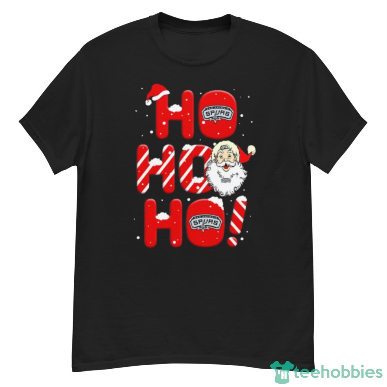 San Antonio Spurs NBA Basketball Ho Ho Ho Santa Claus Merry Christmas Shirt - G500 Men’s Classic T-Shirt