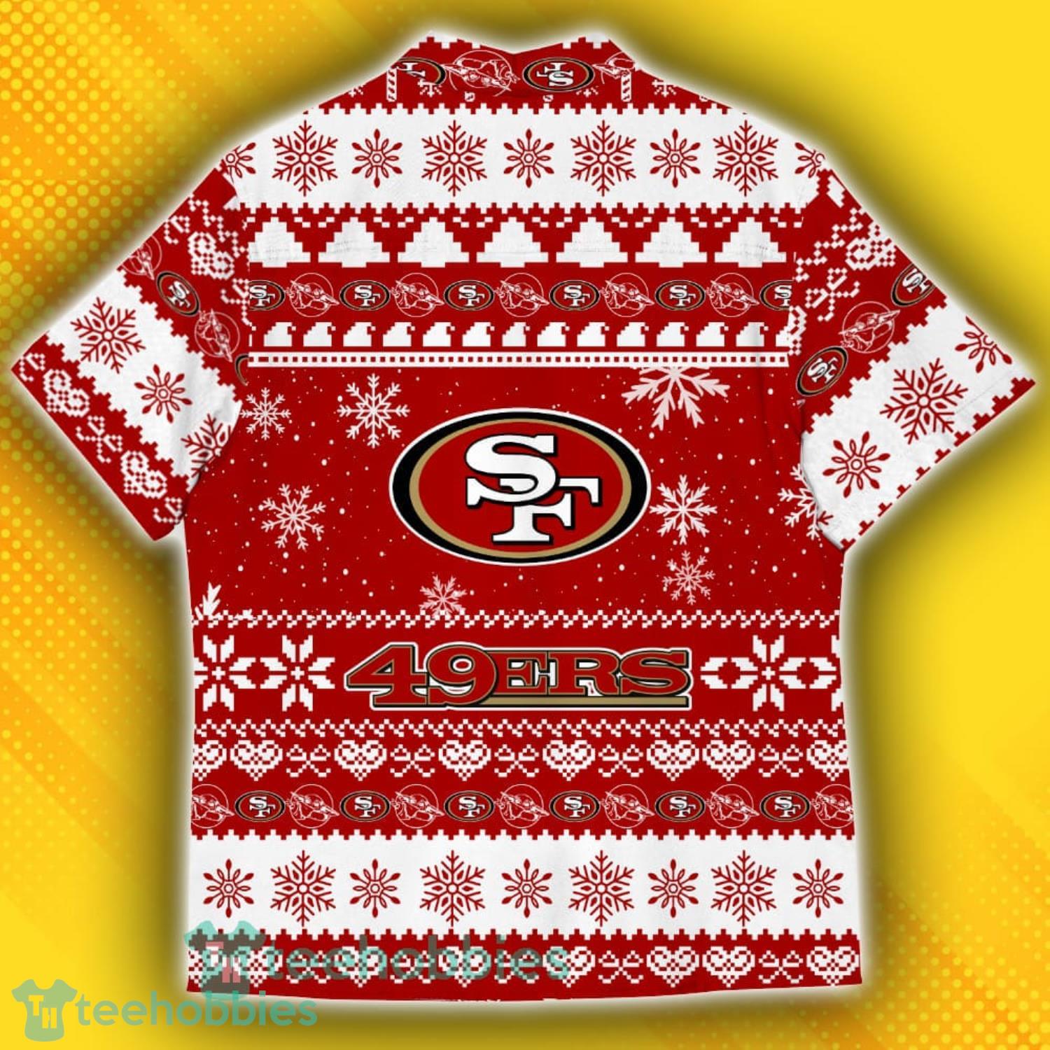 San Francisco 49ers Baby Yoda Star Wars Sports Football American Ugly Christmas Sweater Pattern Hawaiian Shirt Product Photo 3