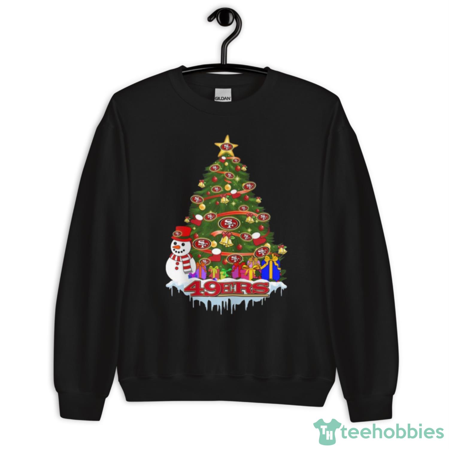 San Francisco 49ers Christmas tree merry and bright shirt, hoodie