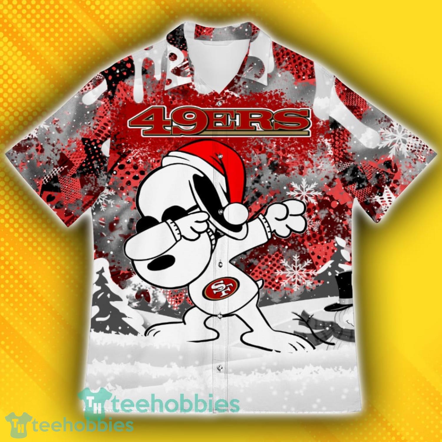 San Francisco 49ers Snoopy Dabbing The Peanuts Pattern Hawaiian Shirt Product Photo 2
