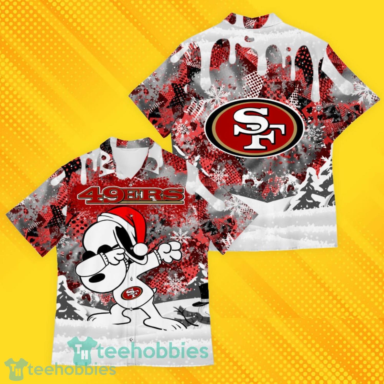 San Francisco 49ers Snoopy Dabbing The Peanuts Pattern Hawaiian Shirt Product Photo 1