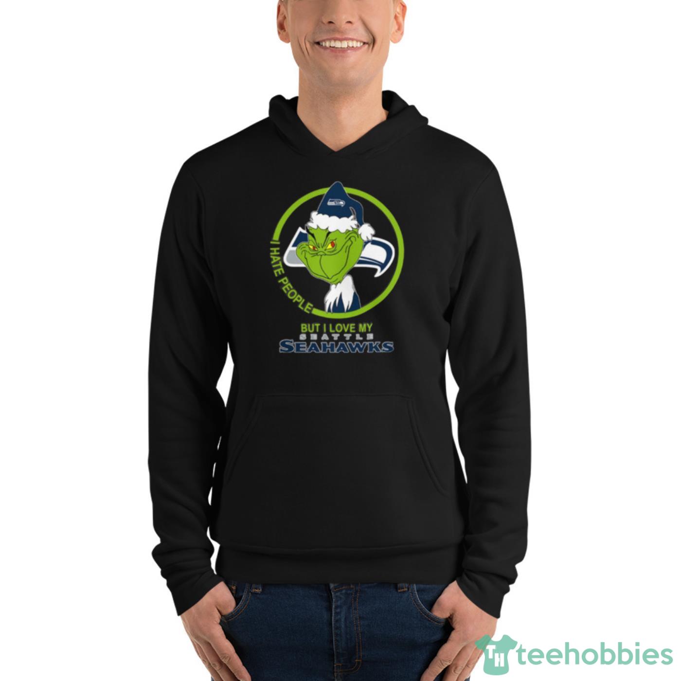 Seattle Seahawks NFL Christmas Grinch I Hate People But I Love My Favorite  Football Team T-Shirt