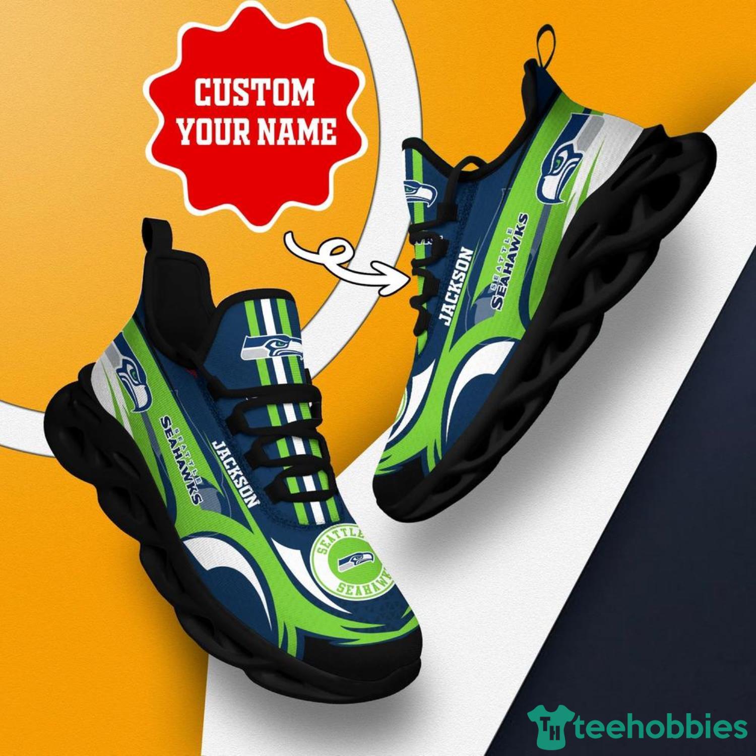 Seattle Seahawks Team NFL Max Soul Shoes Custom Name Running Shoes Product Photo 4 Seattle Seahawks Team NFL Max Soul Shoes Custom Name Running Shoes Product Photo 4