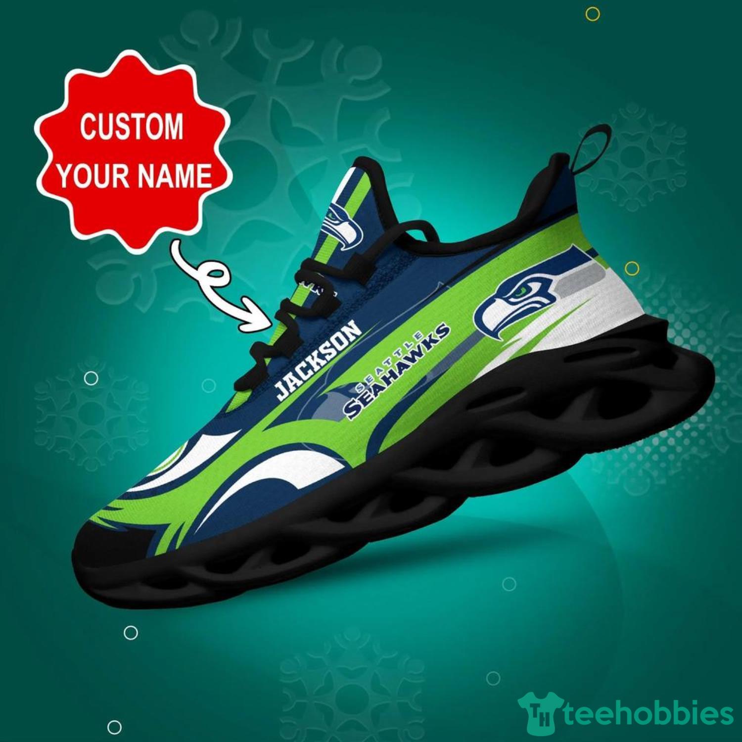 Seattle Seahawks Team NFL Max Soul Shoes Custom Name Running Shoes Product Photo 1 Seattle Seahawks Team NFL Max Soul Shoes Custom Name Running Shoes Product Photo 1