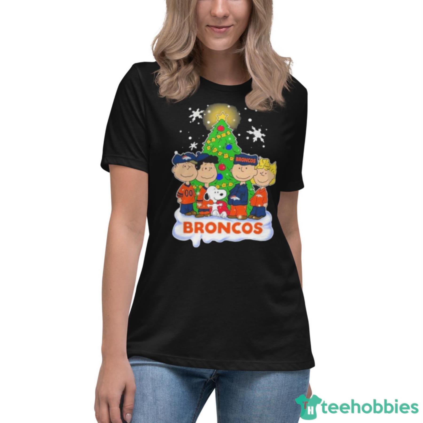 Snoopy The Peanuts Denver Broncos Christmas Shirt - Womens Relaxed Short Sleeve Jersey Tee Snoopy The Peanuts Denver Broncos Christmas Shirt - Womens Relaxed Short Sleeve Jersey Tee