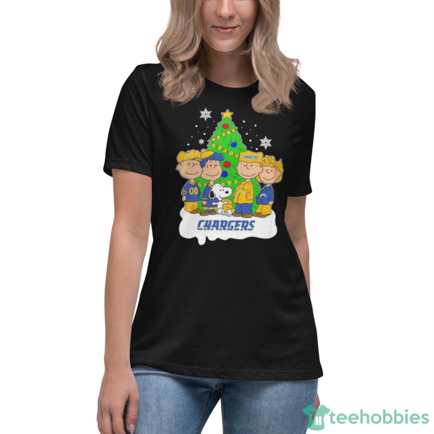 Snoopy The Peanuts Los Angeles Chargers Christmas Shirt - Womens Relaxed Short Sleeve Jersey Tee Snoopy The Peanuts Los Angeles Chargers Christmas Shirt - Womens Relaxed Short Sleeve Jersey Tee
