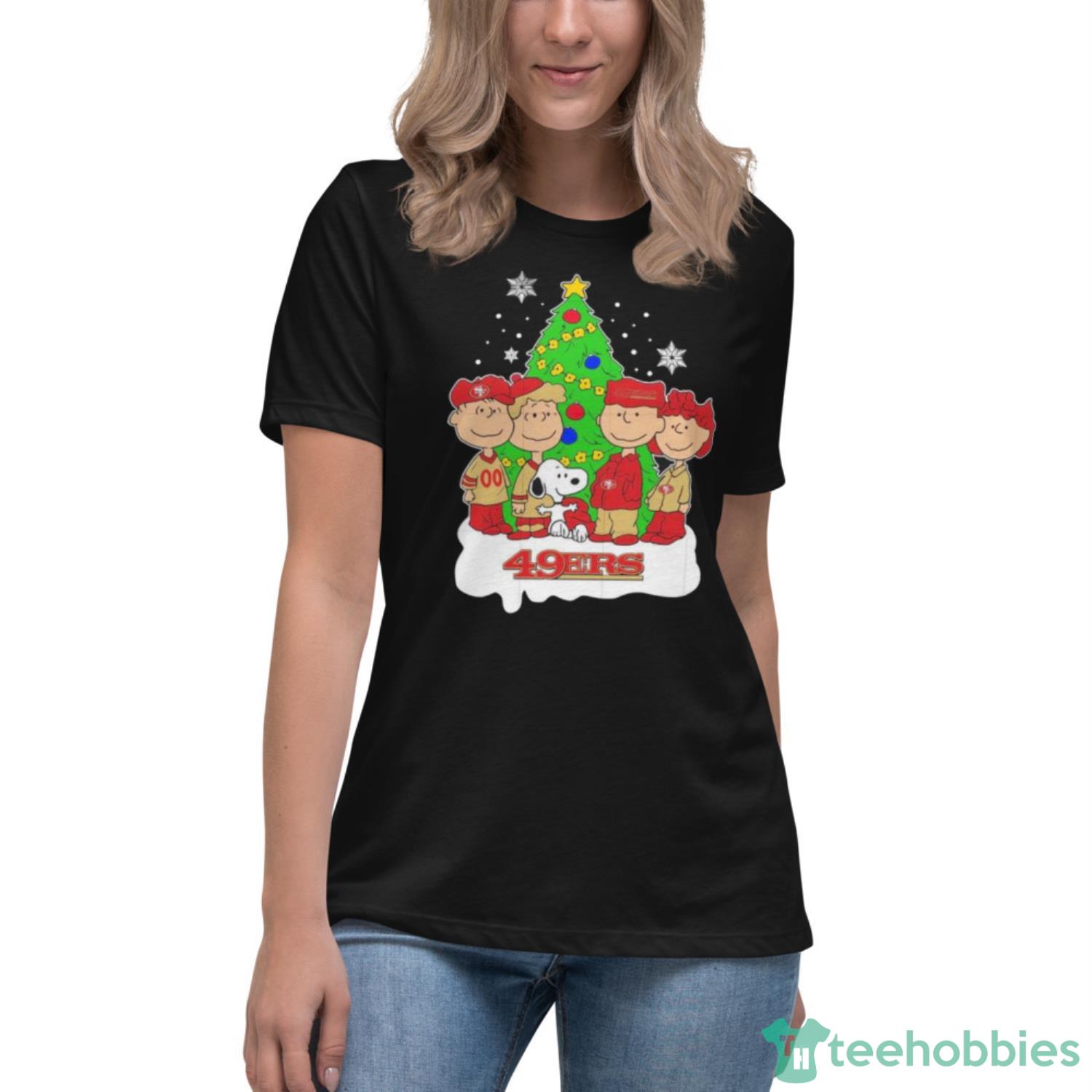 San Francisco 49ers Santa Snoopy Brings Christmas To Town T-Shirt -  T-shirts Low Price