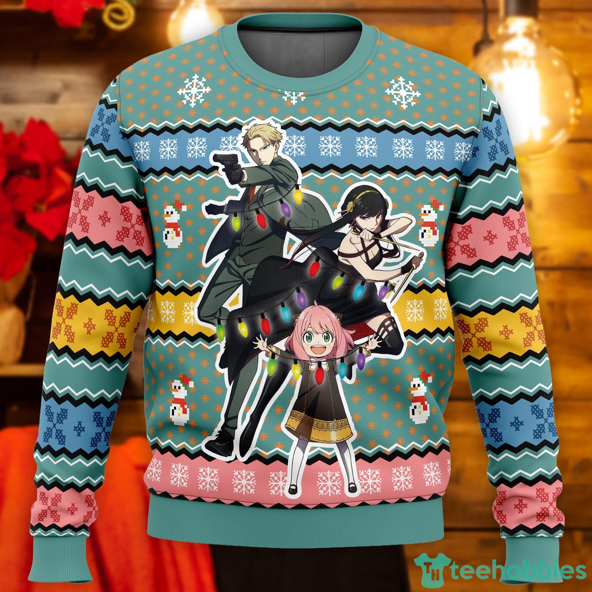 Anime Ugly Christmas Sweater Black