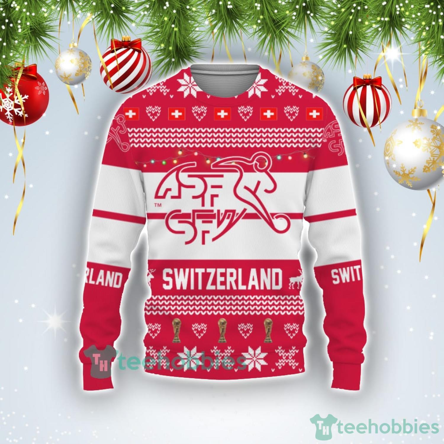 Switzerland National Team Qatar World Cup 2022 Merry Christmas Ugly Christmas Sweater Product Photo 1