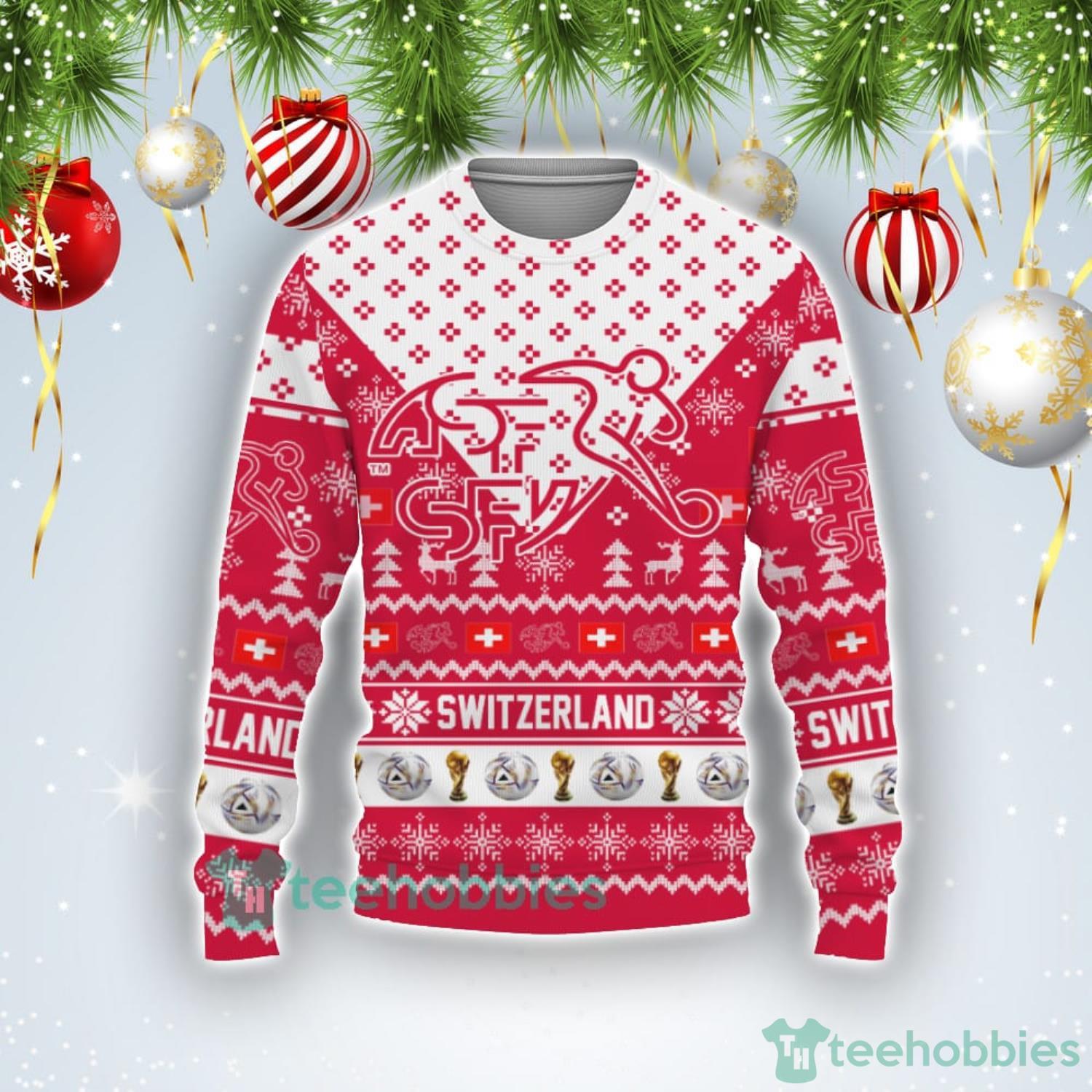 Switzerland Qatar Soccer Team World Cup 2022 Qatar Champions Football Gift Ugly Christmas Sweater Product Photo 1