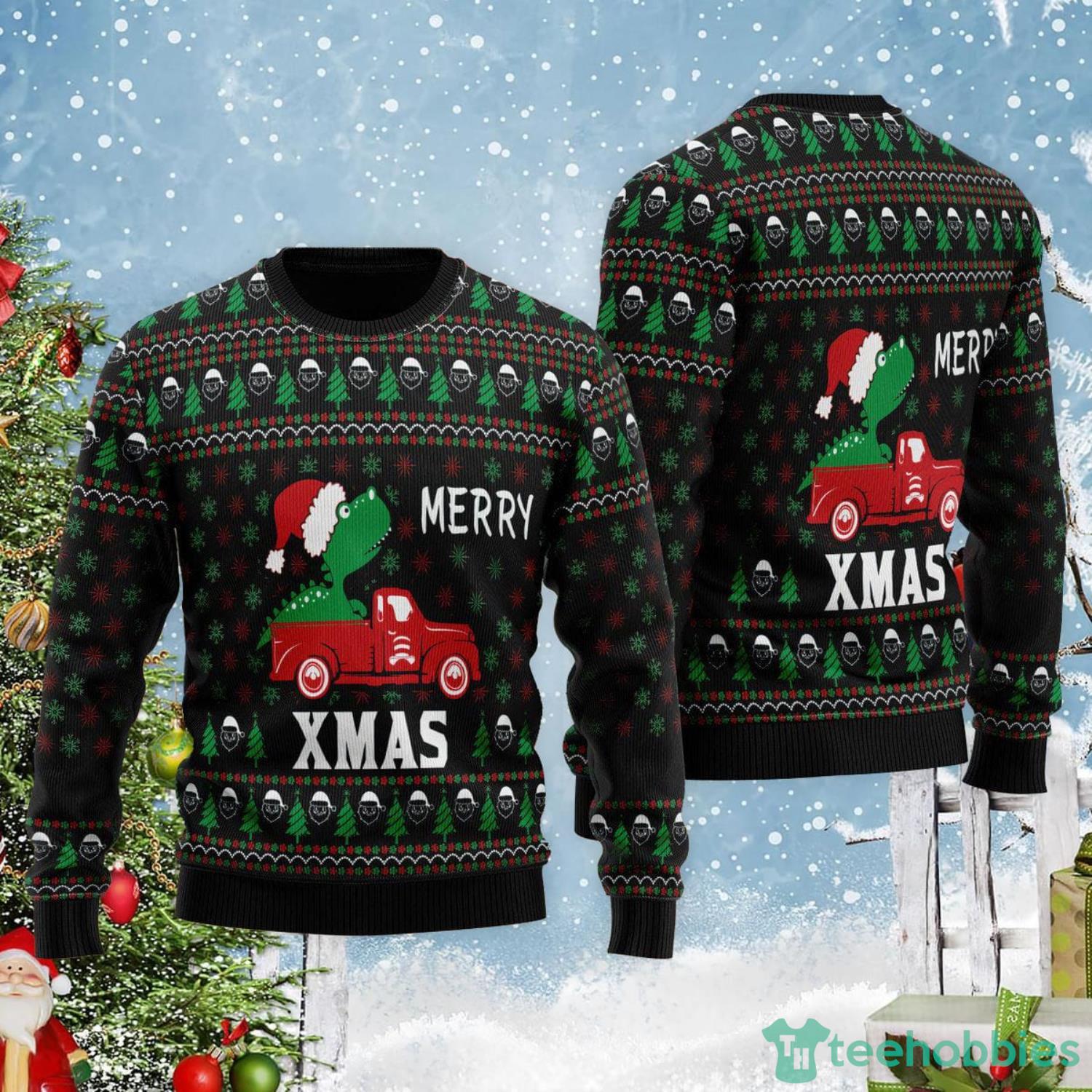 T-rex Merry Xmas Ugly Christmas Sweater Product Photo 2 T-rex Merry Xmas Ugly Christmas Sweater Product Photo 2