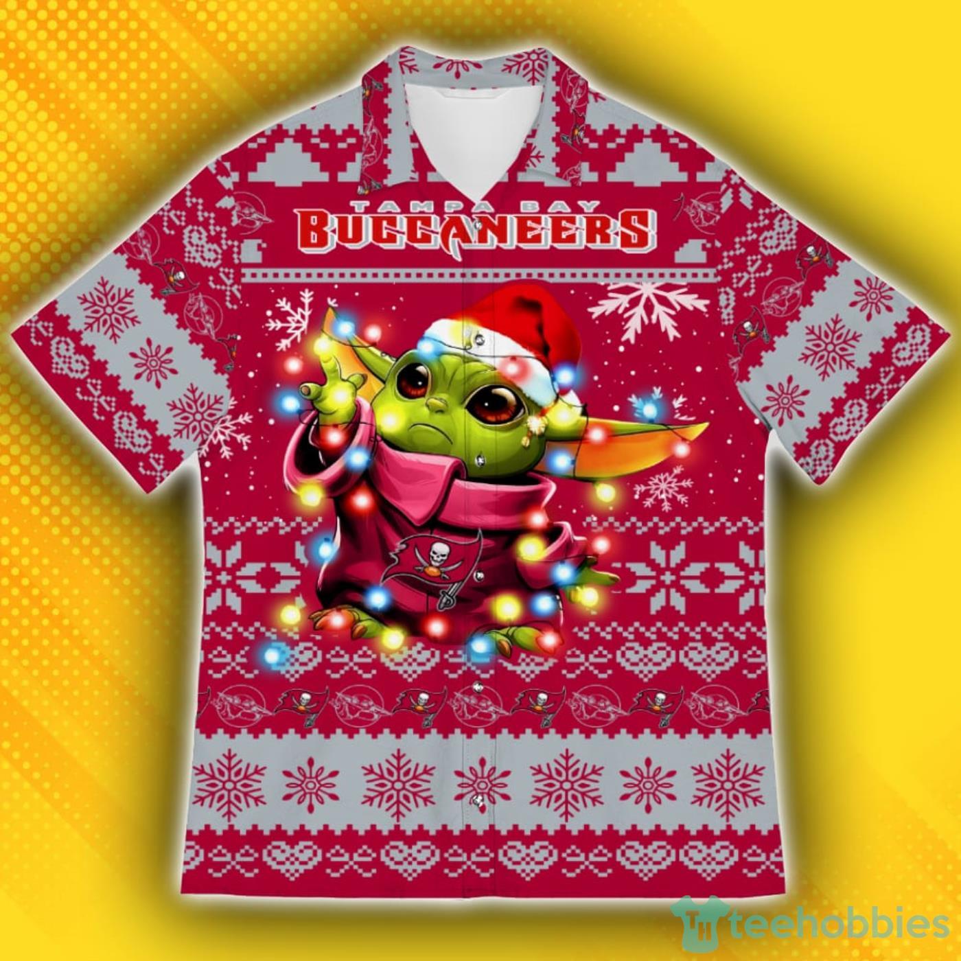 Tampa Bay Buccaneers Baby Yoda Star Wars Ugly Christmas Sweater Pattern Hawaiian Shirt Product Photo 1