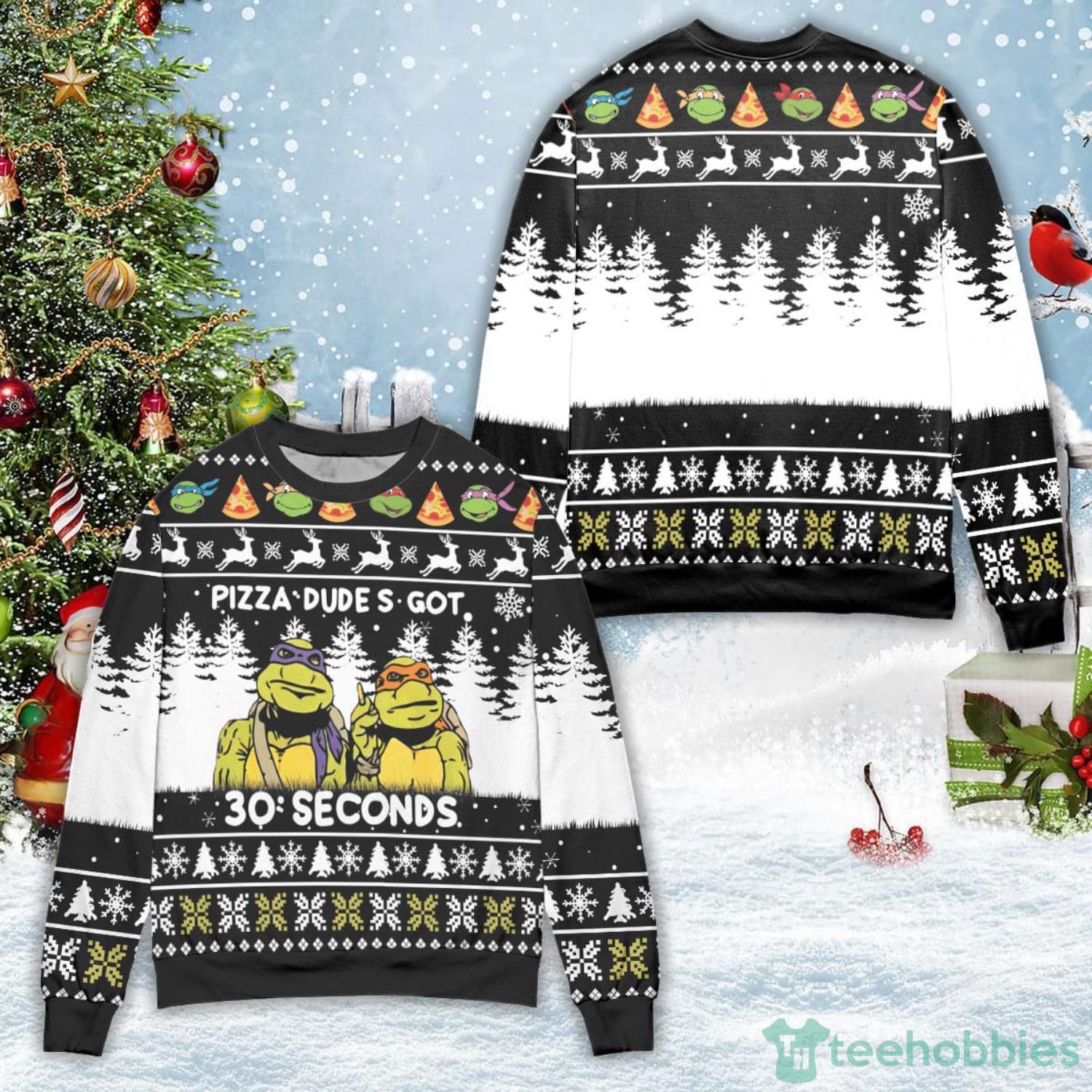 Pizza Dudes Got 30 Seconds Ninja Turtle Ugly Christmas Polo Shirts