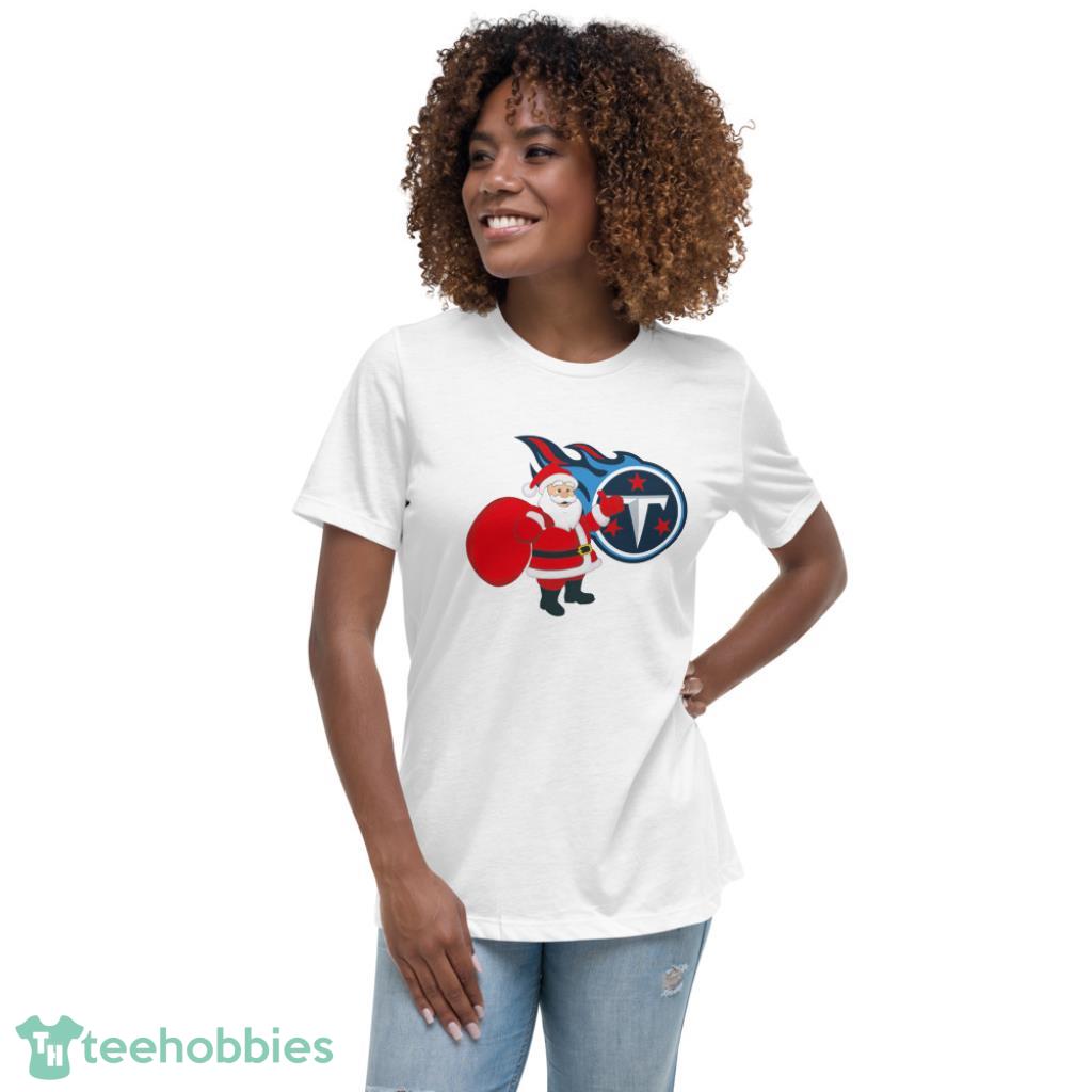 Tennessee Titans NFL Santa Claus Christmas Shirt - Womens Relaxed Short Sleeve Jersey Tee
