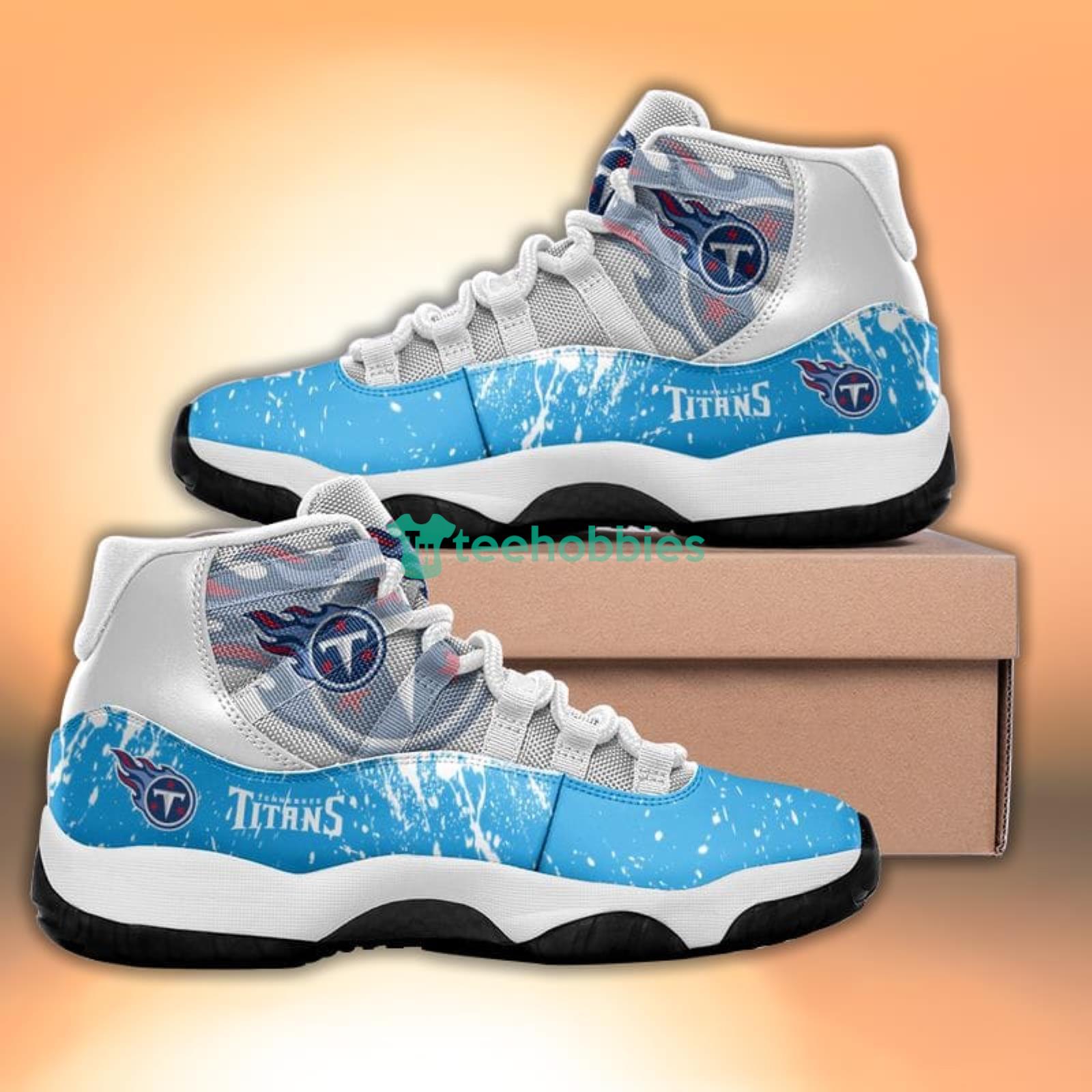 Tennessee Titans Paint Flakes Pattern Style Sneaker Air Jordan 11 Shoes