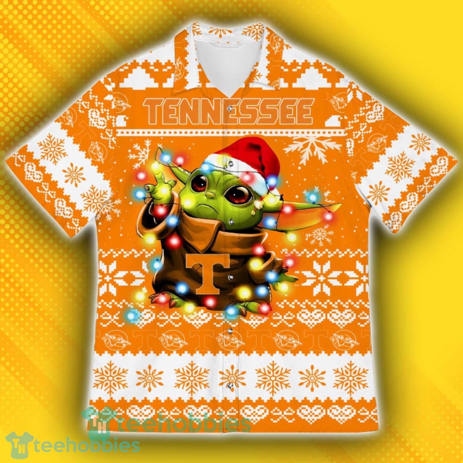 Tennessee Volunteers Baby Yoda Star Wars Sports Football American Ugly Christmas Sweater Pattern Hawaiian Shirt Product Photo 2