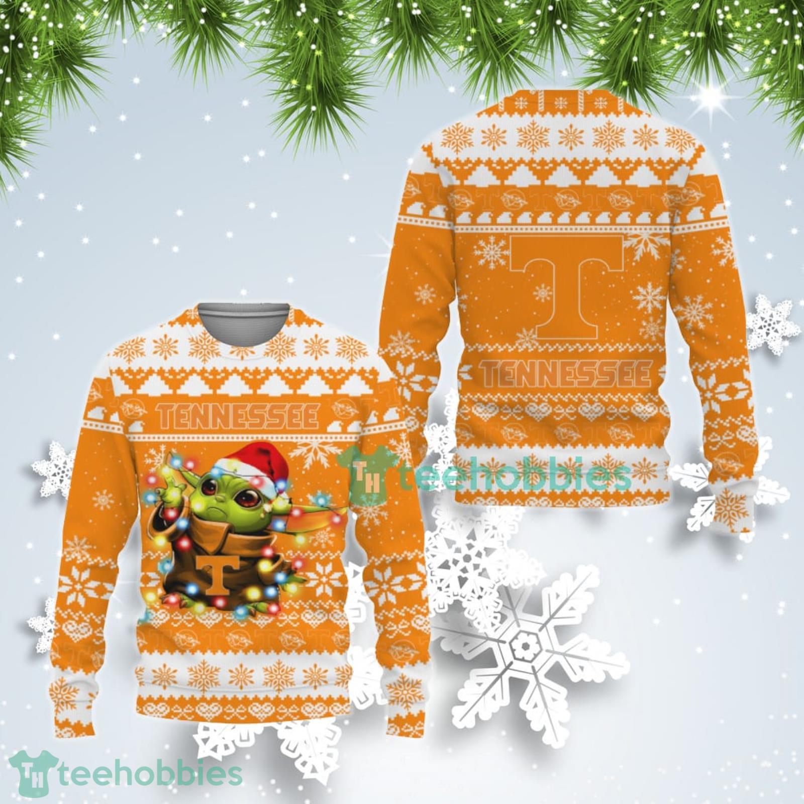Tennessee Volunteers Cute Baby Yoda Star Wars Ugly Christmas Sweater Product Photo 1