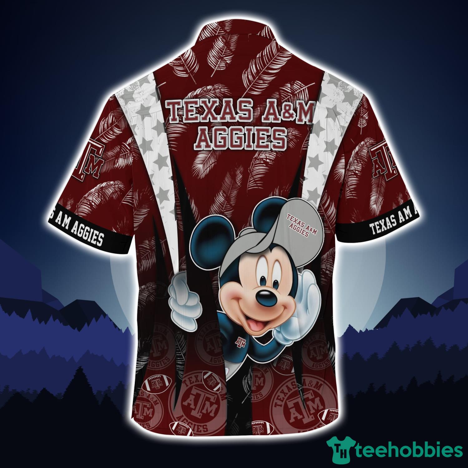 Texas A&M Aggies Mickey Lover Hawaiian Shirt For Fans image Texas A&M Aggies Mickey Lover Hawaiian Shirt For Fans Product Photo 2