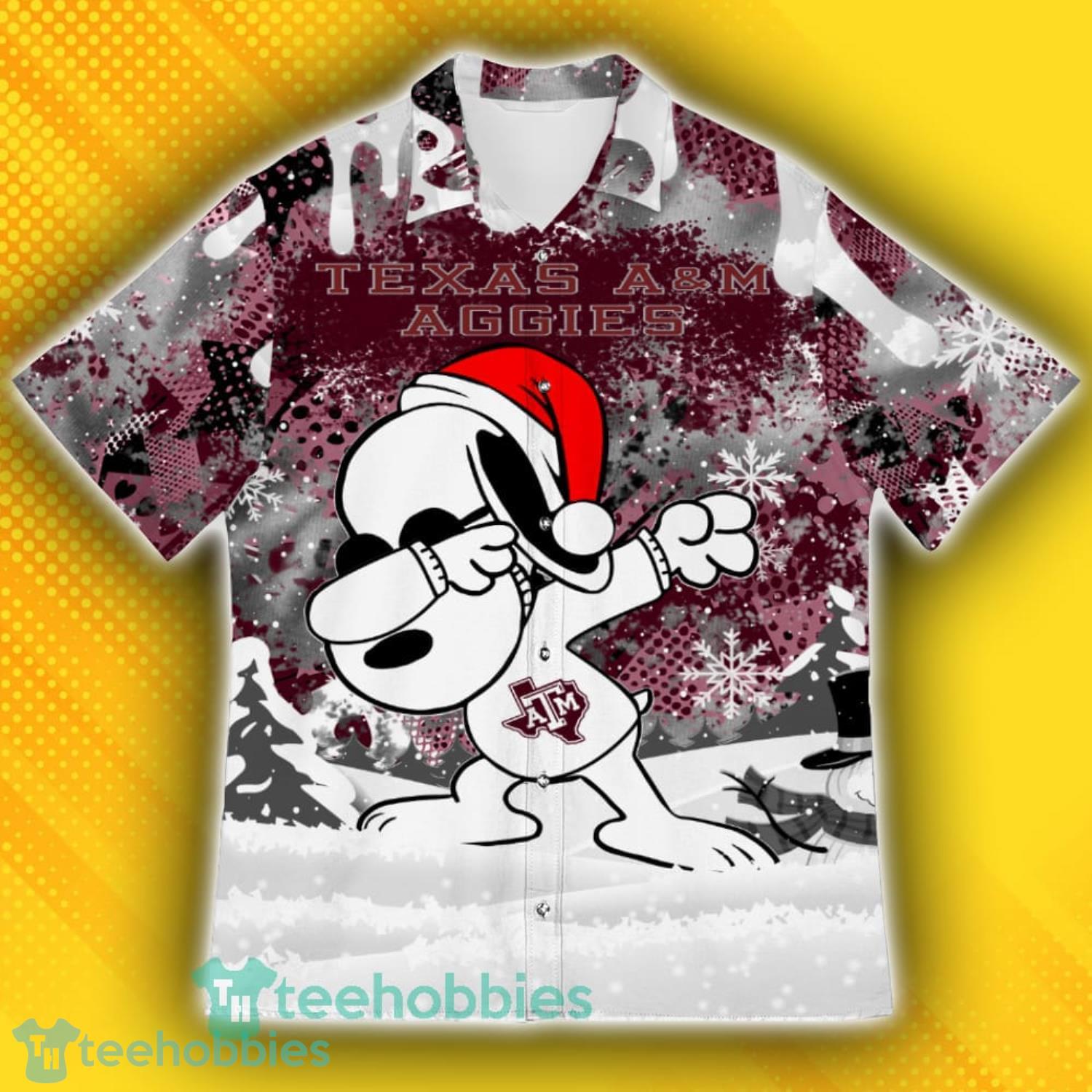 Texas AM Aggies Snoopy Dabbing The Peanuts Pattern Hawaiian Shirt Product Photo 2