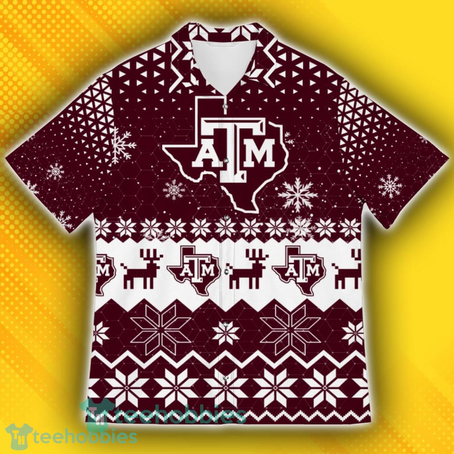 Texas AM Aggies Sports Football American Ugly Christmas Sweater Pattern Hawaiian Shirt Product Photo 2