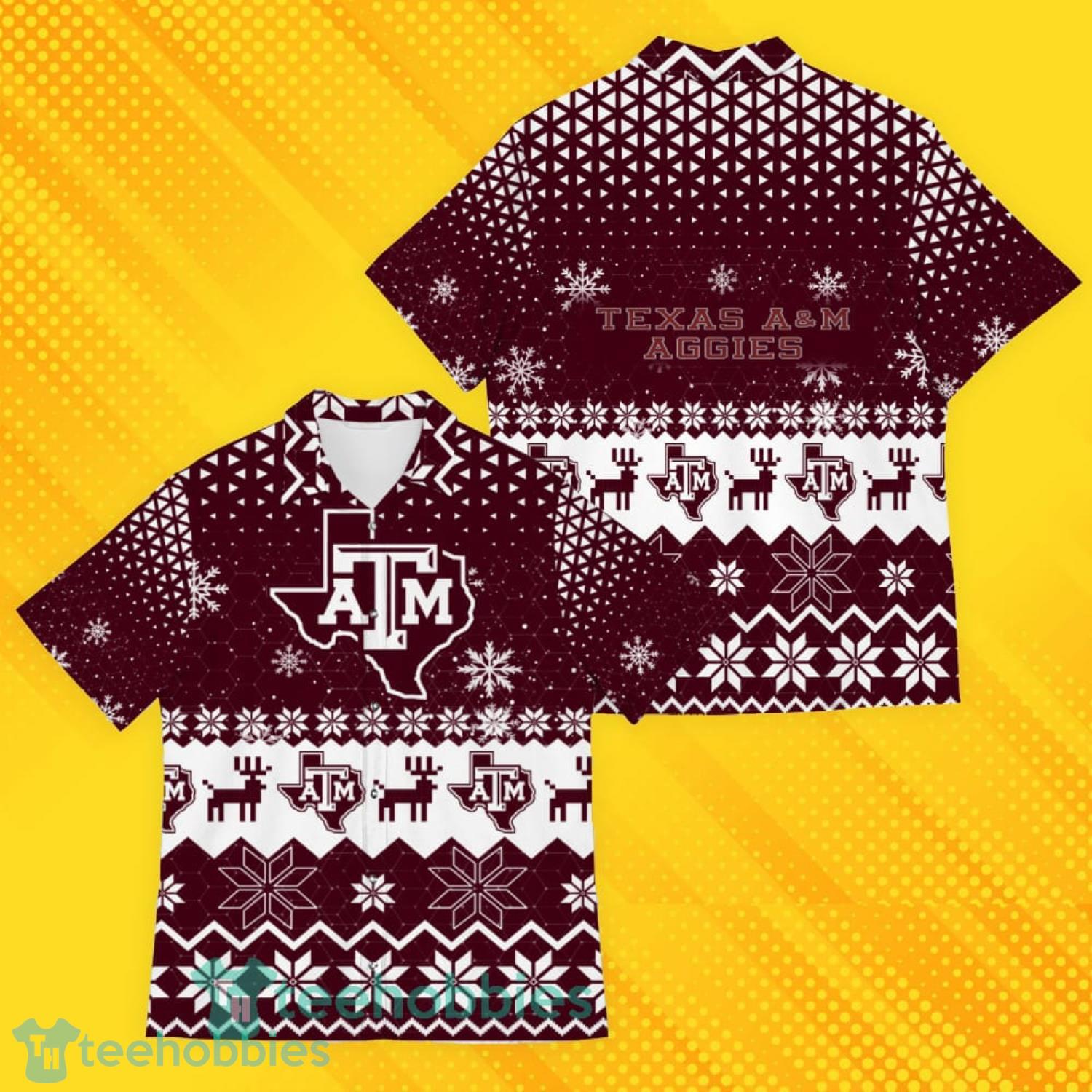 Texas AM Aggies Sports Football American Ugly Christmas Sweater Pattern Hawaiian Shirt Product Photo 1