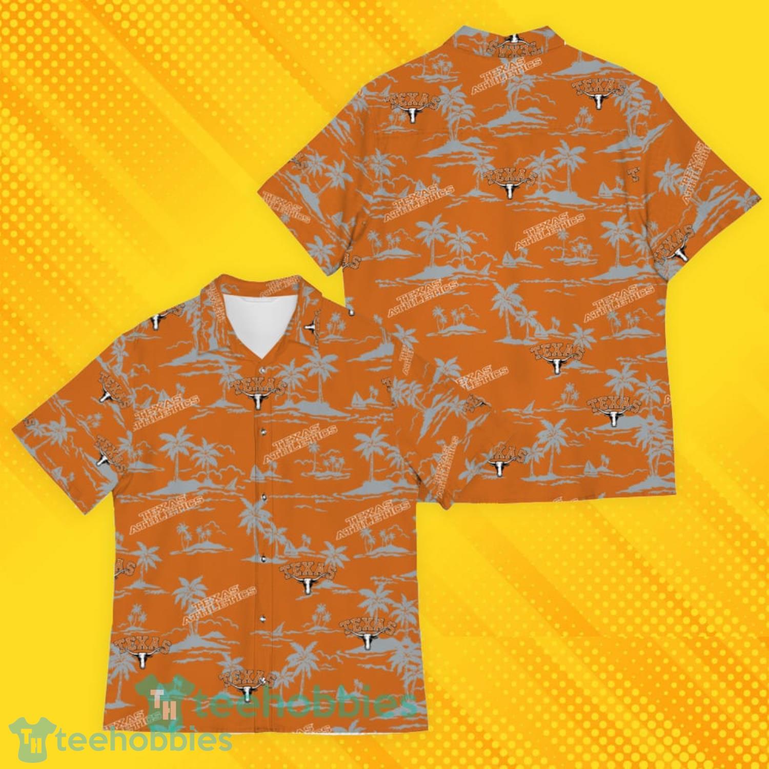 Texas Longhorns Island Pattern Tree Hawaiian Shirt Product Photo 1