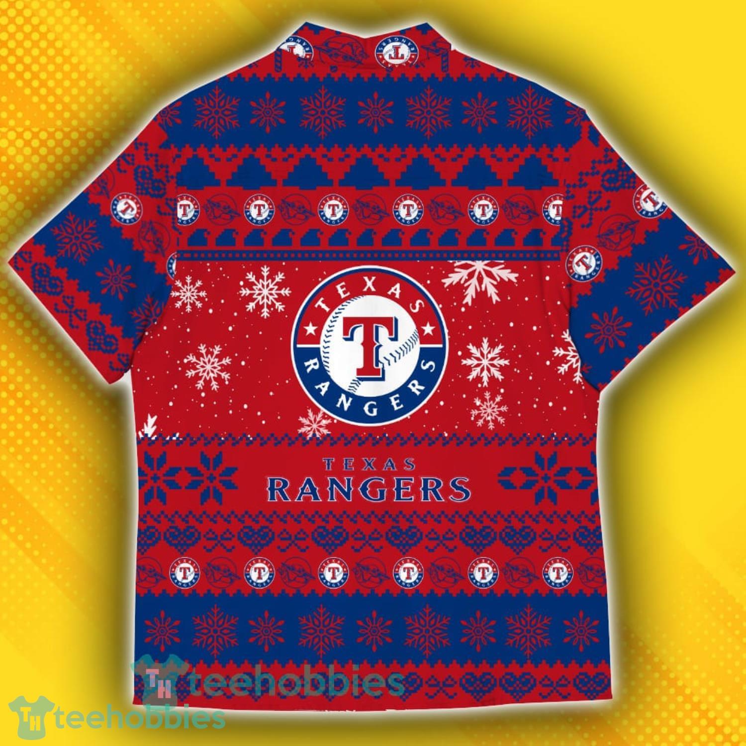 Texas Rangers Baby Yoda Star Wars Sports Football American Ugly Christmas Sweater Pattern Hawaiian Shirt Product Photo 3