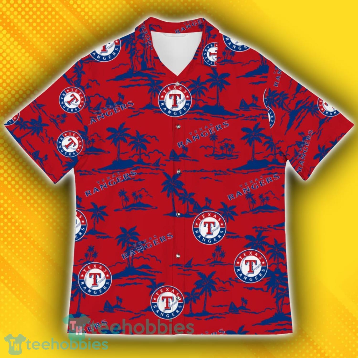 Texas Rangers Island Pattern Tree Hawaiian Shirt Product Photo 2