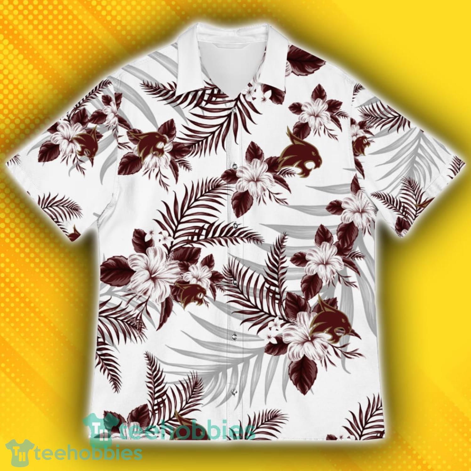 Texas State Bobcats Sports American Hawaiian Tropical Patterns Hawaiian Shirt Product Photo 2