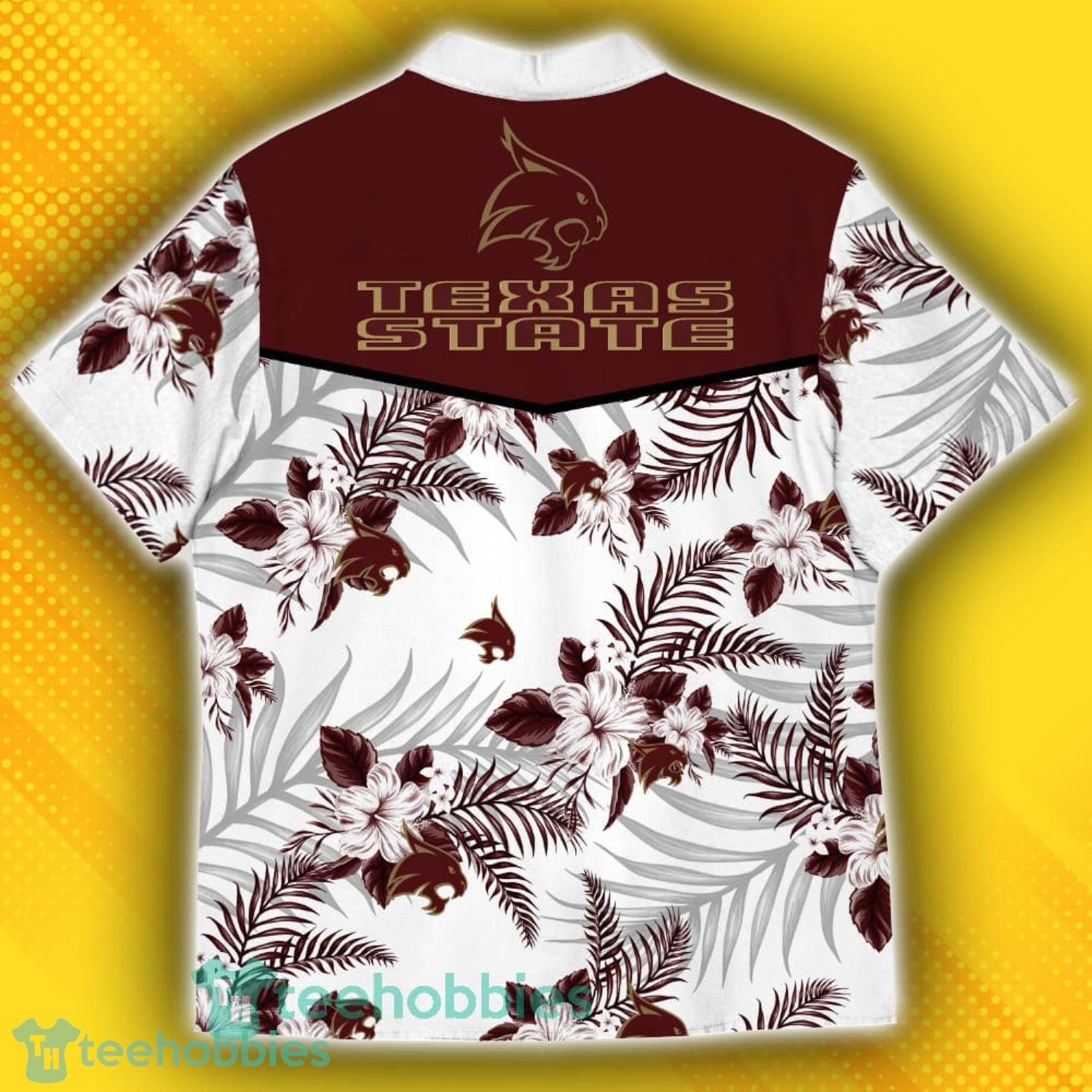 Texas State Bobcats Sports American Hawaiian Tropical Patterns Hawaiian Shirt Product Photo 3