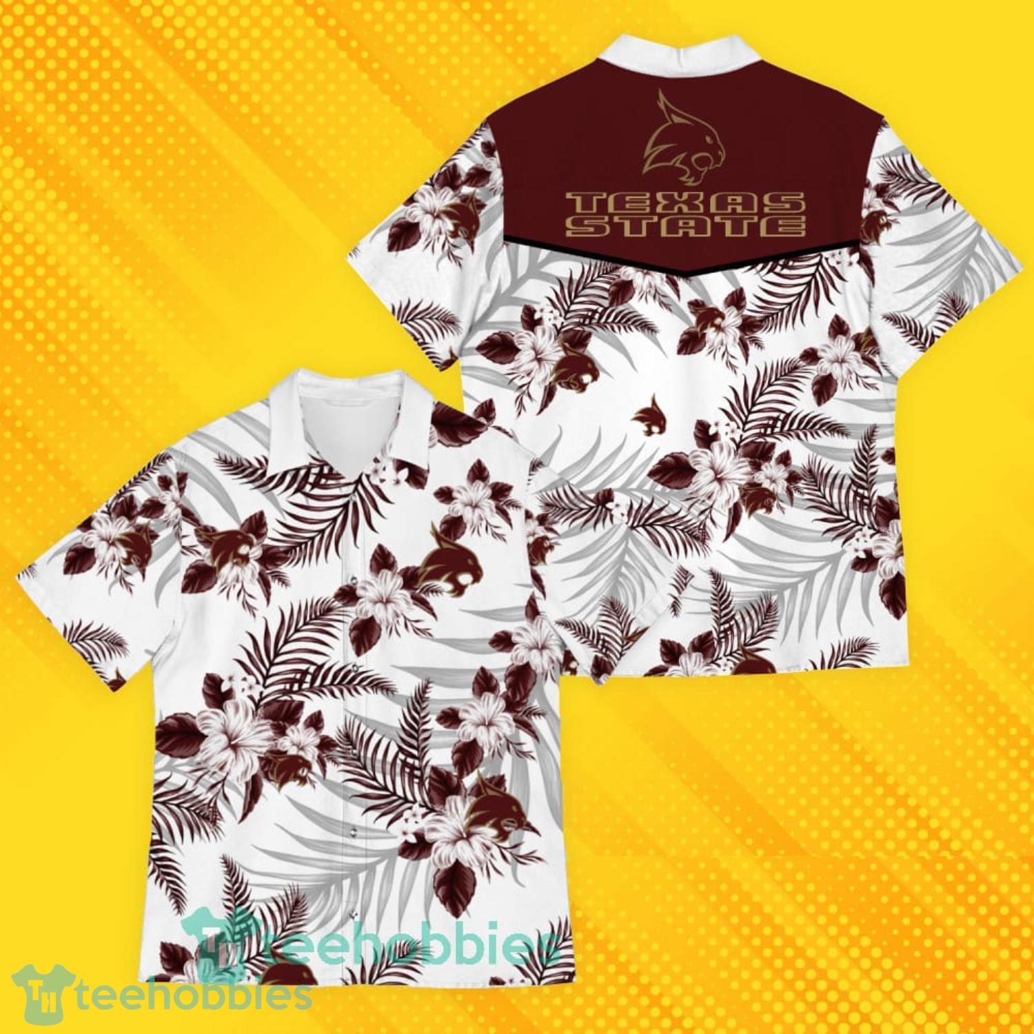 Texas State Bobcats Sports American Hawaiian Tropical Patterns Hawaiian Shirt Product Photo 1