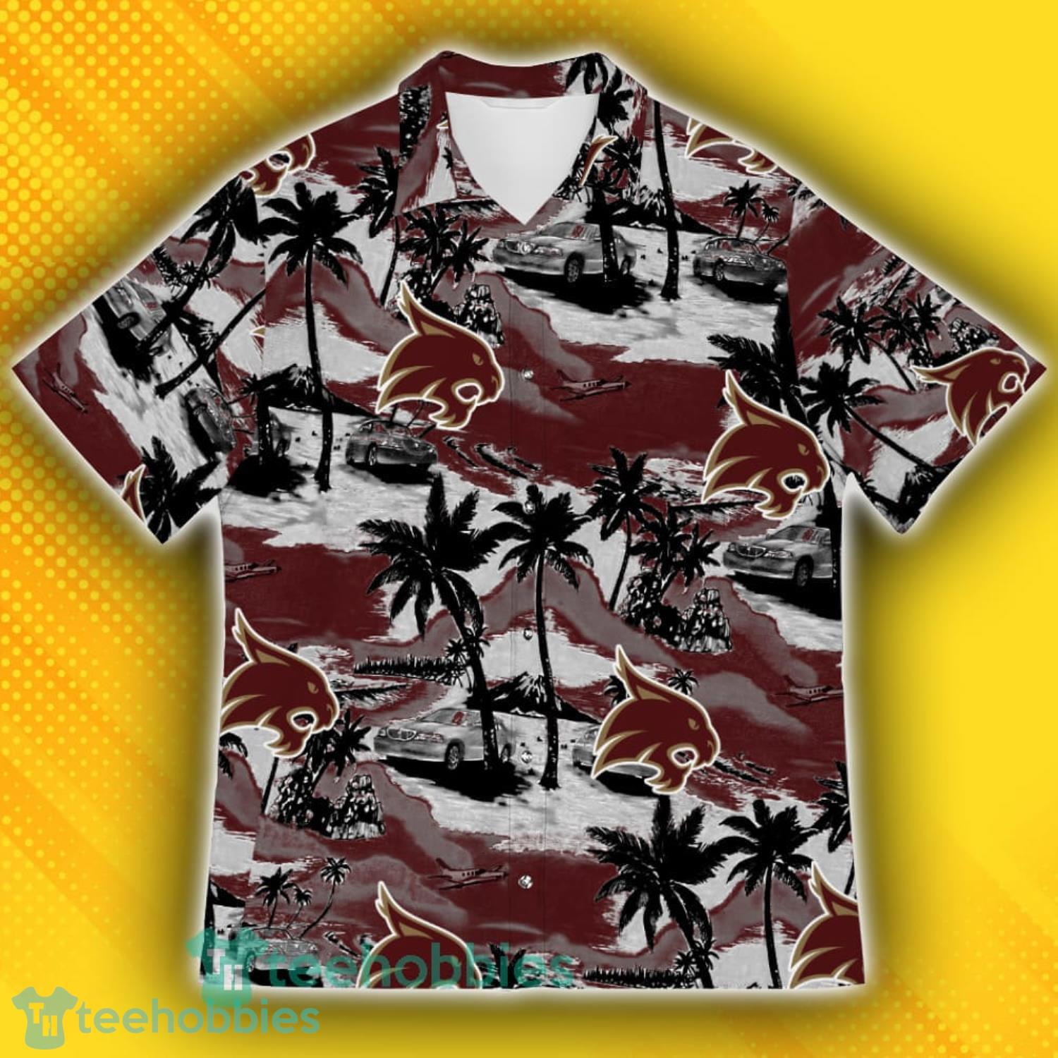 Texas State Bobcats Sports American Tropical Patterns Hawaiian Shirt Product Photo 2