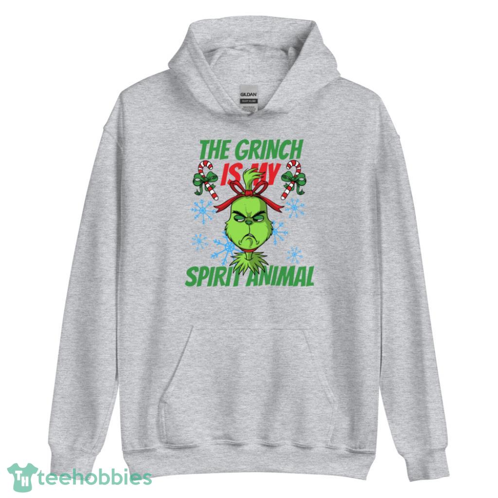 The Grinch Is My Spirit Animal Christmas Shirt - Unisex Heavy Blend Hooded Sweatshirt