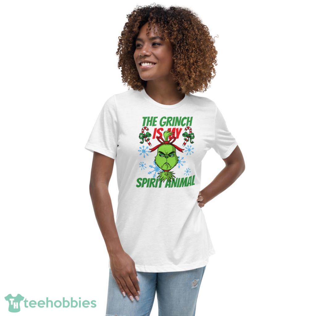 The Grinch Is My Spirit Animal Christmas Shirt - Womens Relaxed Short Sleeve Jersey Tee