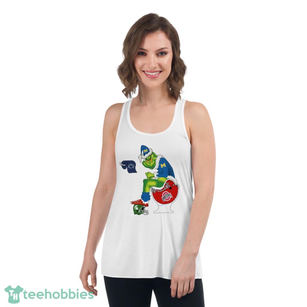 The Grinch Toilet Ohio State Buckeyes Michigan - Troy Smith Autographed Ohio State Buckeyes White Panel Christmas Shirt - Womens Flowy Racerback Tank The Grinch Toilet Ohio State Buckeyes Michigan - Troy Smith Autographed Ohio State Buckeyes White Panel Christmas Shirt - Womens Flowy Racerback Tank