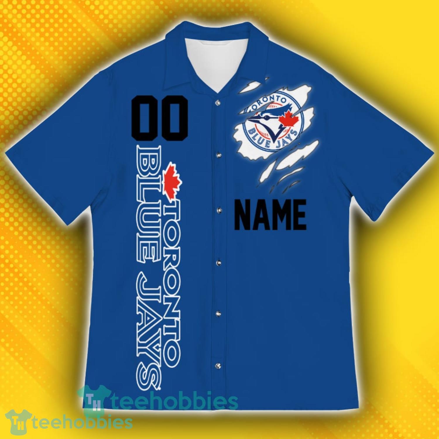 Toronto Blue Jays Sports Custom Name And Number American Hawaiian Shirt For Fans Product Photo 2