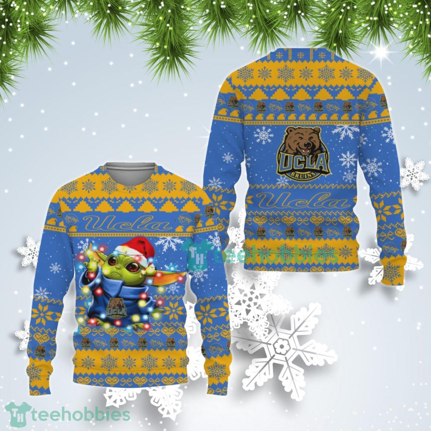 UCLA Bruins Cute Baby Yoda Star Wars Ugly Christmas Sweater Product Photo 1